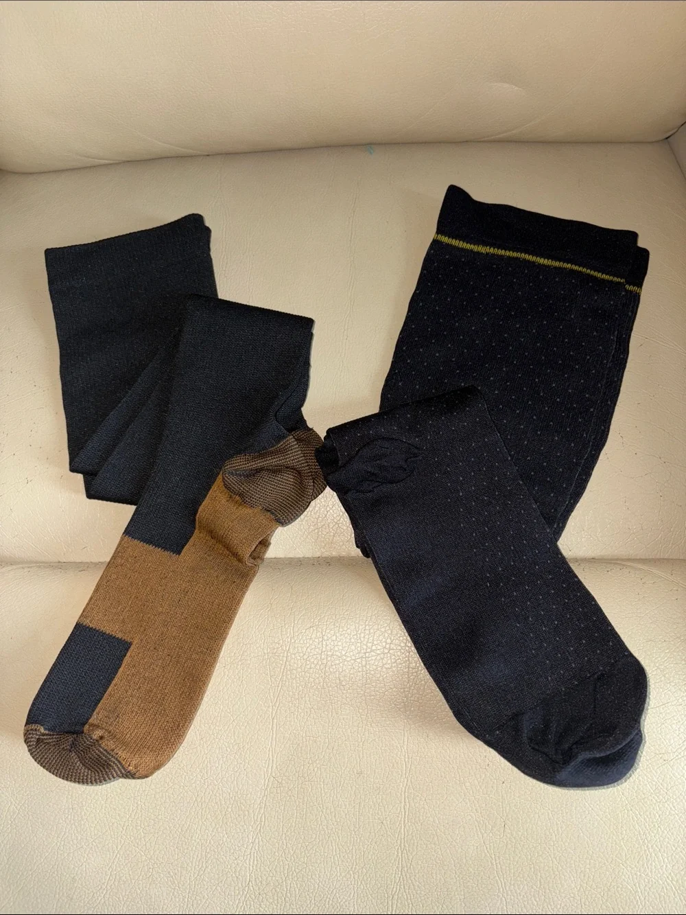 Men's Black & Brown Dress Socks Duo - Comfortable Everyday Pair